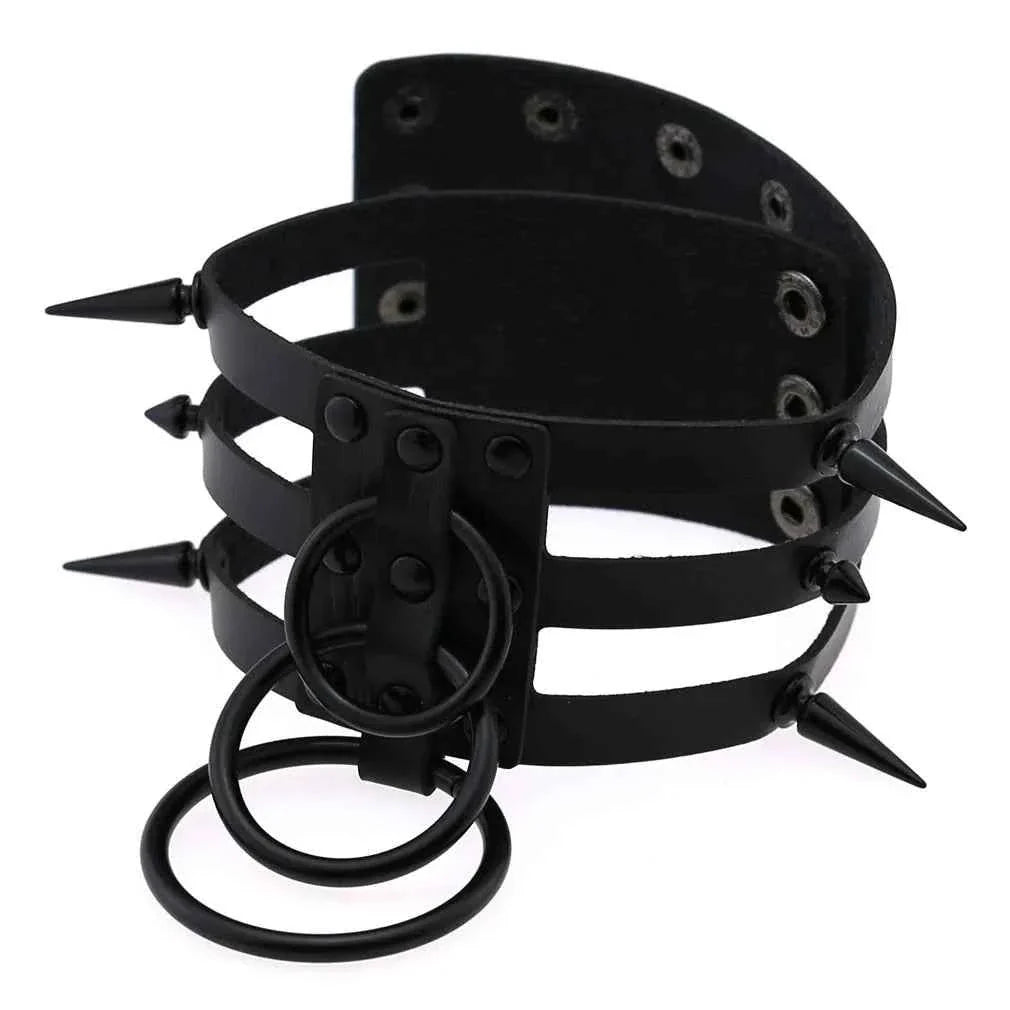 Rivet Leather Bondage Choker Accessories