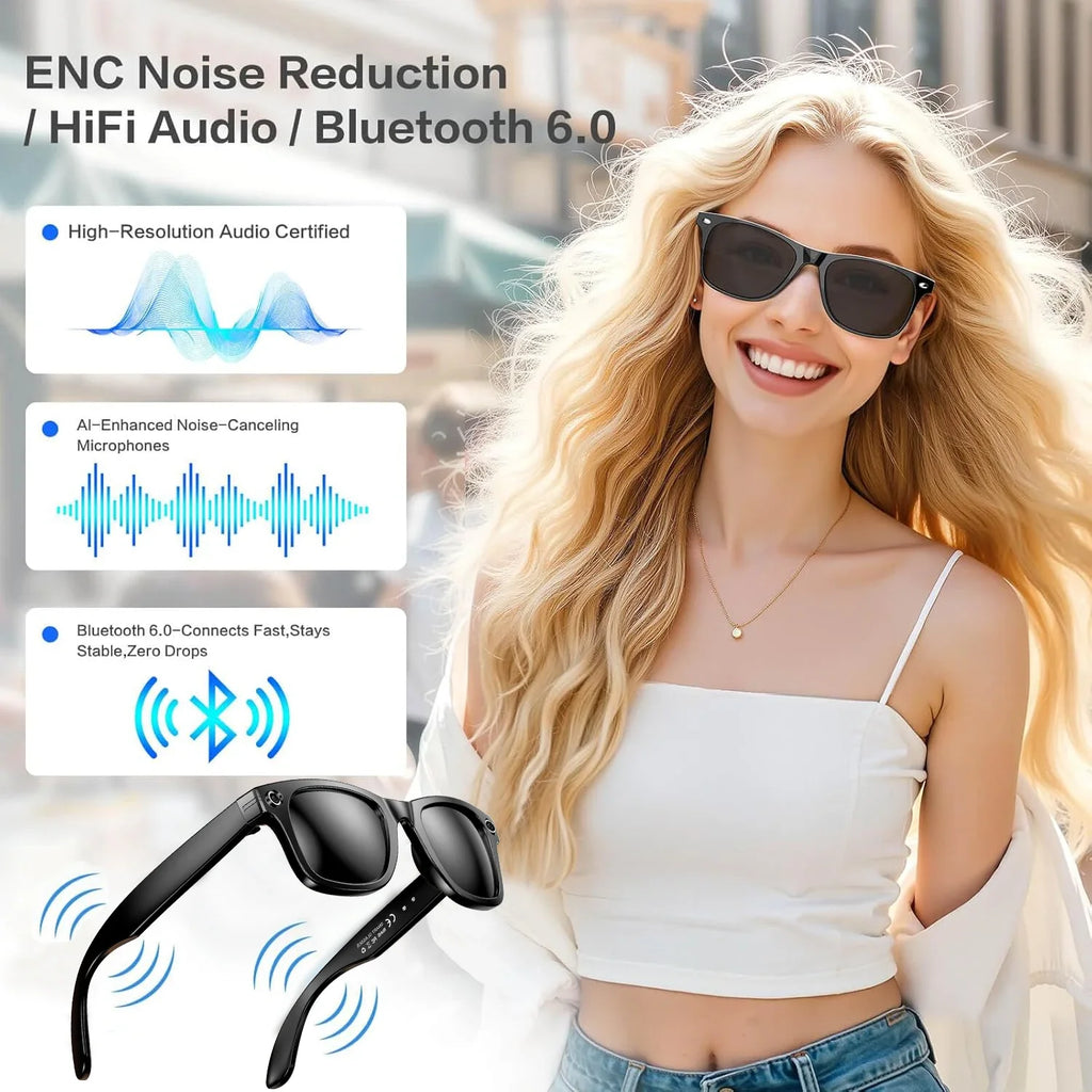 GUHUAVMI New 800W Camera AI Smart Glasses Color-Changing Translation Glasses Photo Video Recording Waterproof