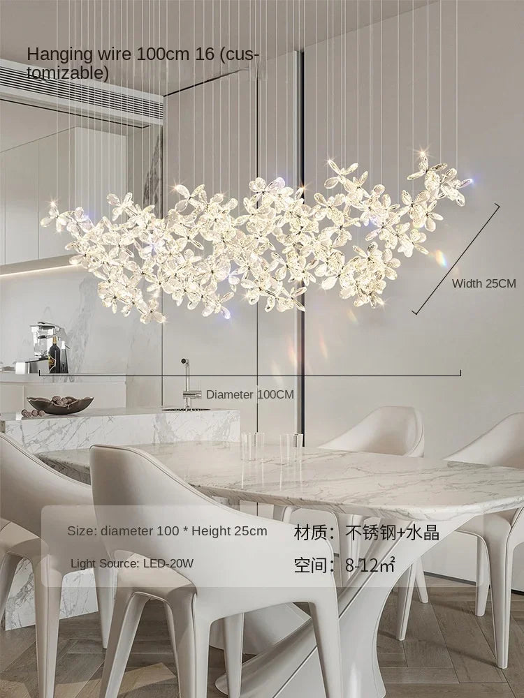 DecorBites™ Crystal LED Chandelier: Modern Luxury Flower Shaped Decorative Lighting