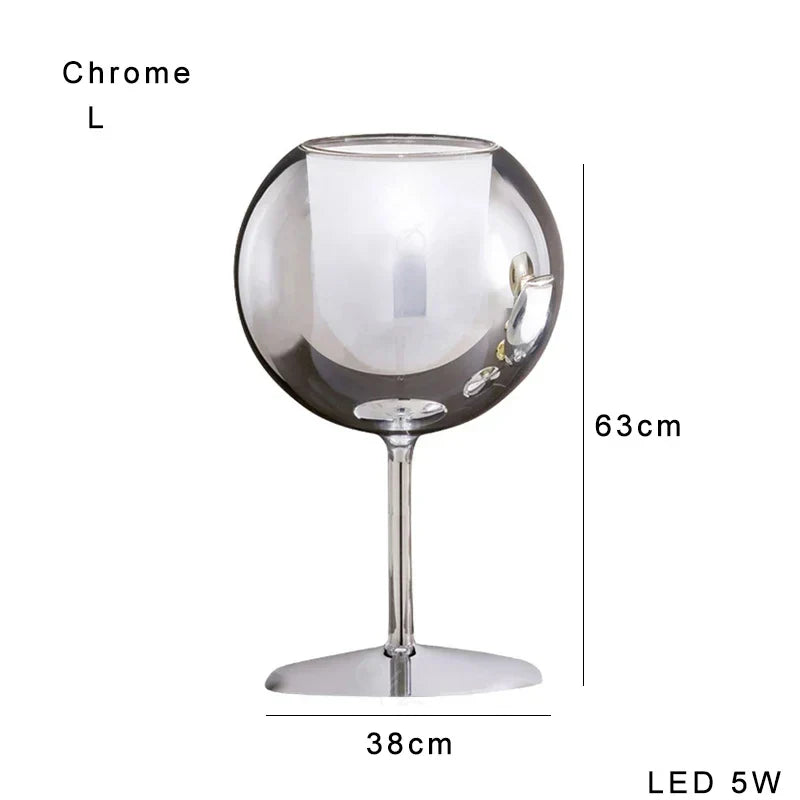 DecorBites™ Gold Chrome Glass Table Decor Lamp for Luxury Living Room, Villa, Store, Cafe