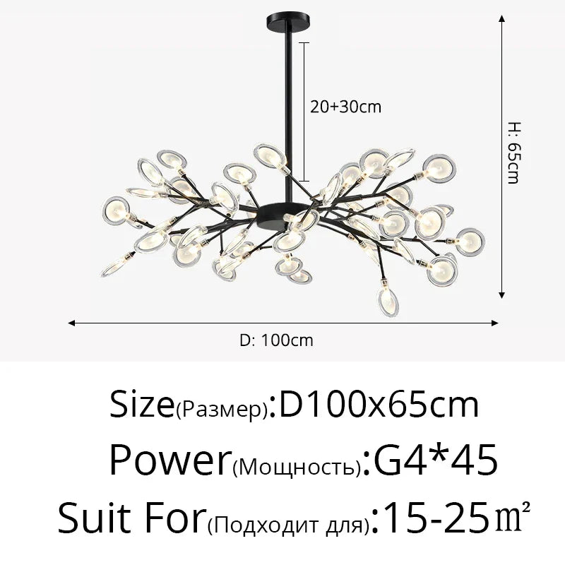 DecorBites™ LED Firefly Chandelier: Modern Nordic Ceiling Lights for Luxury Home Decor