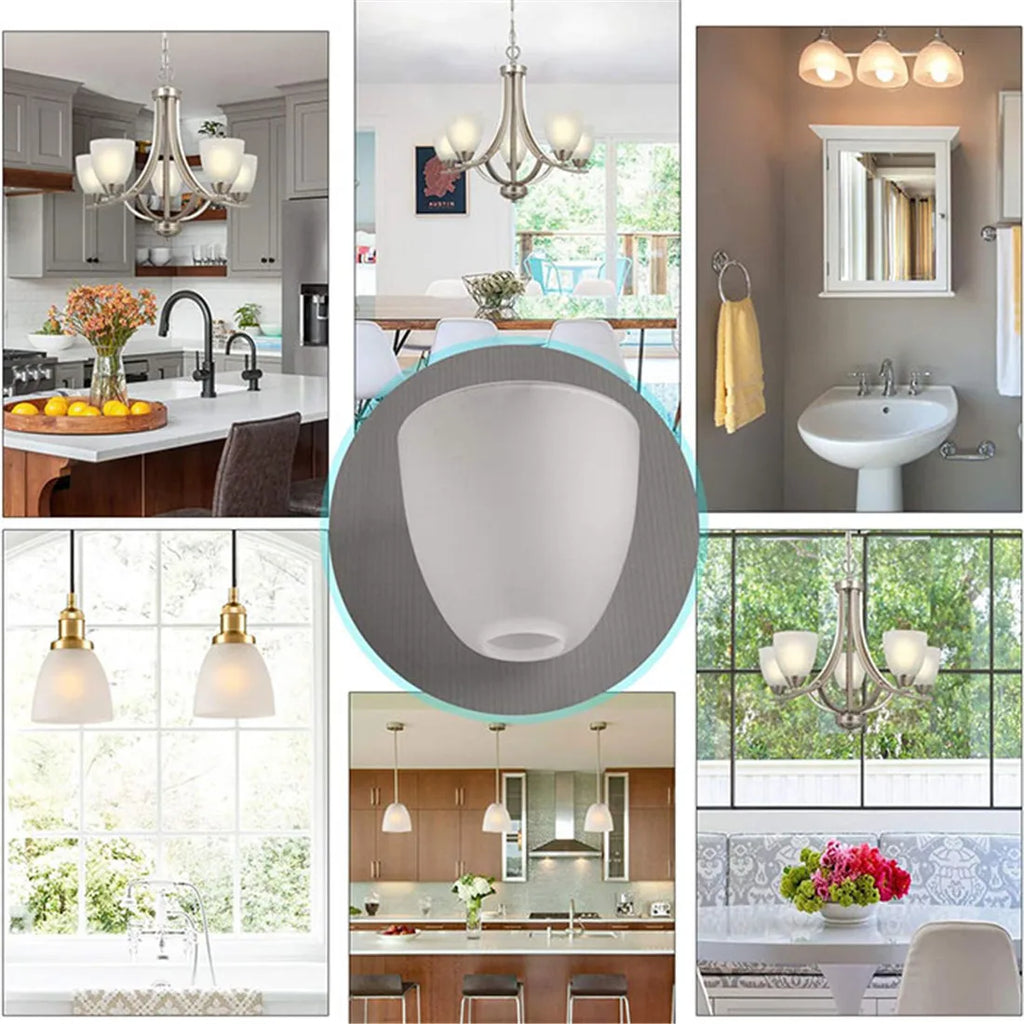 DecorBites™ Frosted Glass Shade for E27 E26 Ceiling Fan Wall Light Pendant Lamp