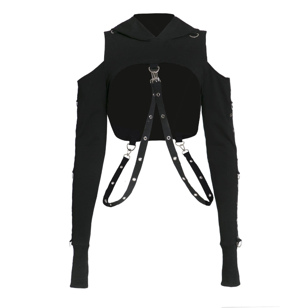 Women's Dark Gothic Crop Top Sweatshirt | Punk Aesthetic | MUNSIEUR