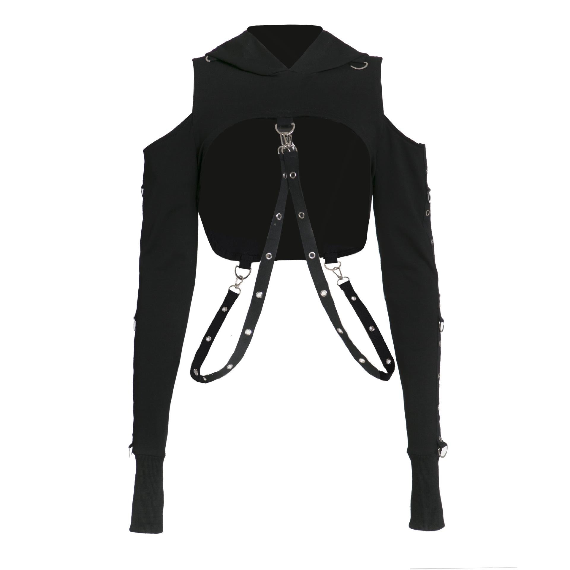 Women's Dark Gothic Crop Top Sweatshirt | Punk Aesthetic | MUNSIEUR