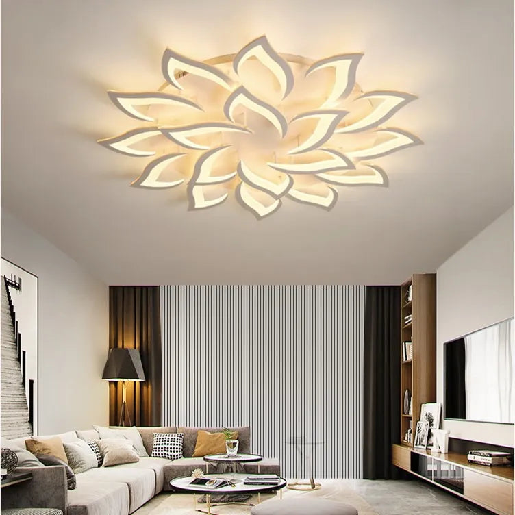 DecorBites™ Lotus Chandelier: Modern LED Ceiling Light Fixture for Home, Living Room, Bedroom.