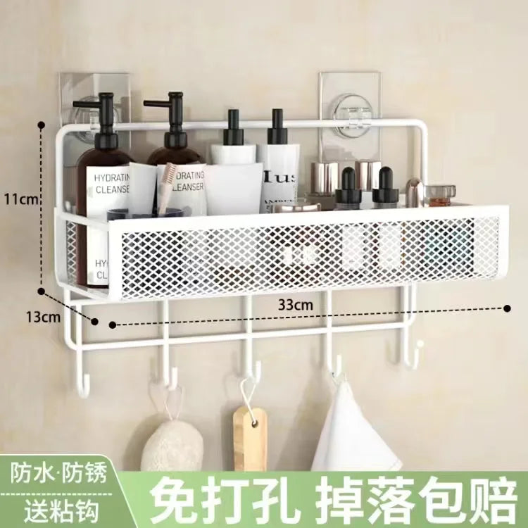 DecorBites™ Bathroom & Kitchen Wall Shelf Organizer - Square Shampoo Storage Rack