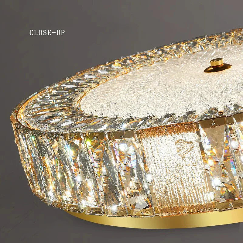 DecorBites™ Crystal Glass Ceiling Light for Bedroom & Living Room, Low Ceiling Chandelier