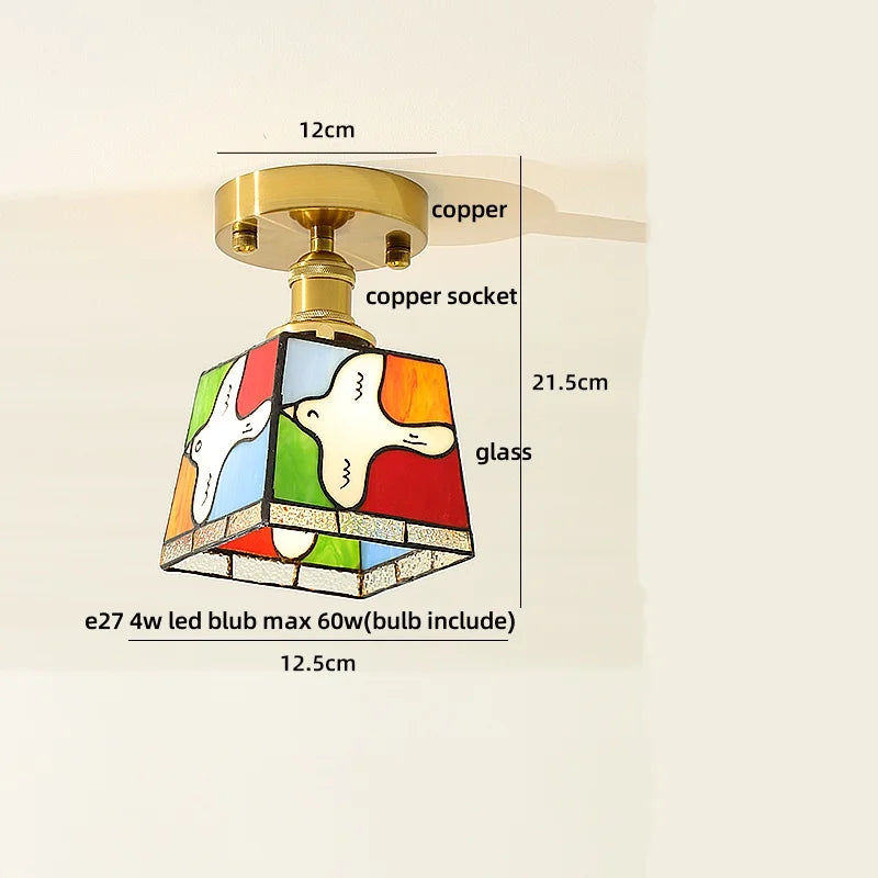 DecorBites™ Glass LED Ceiling Lamp Iron Base Nordic Modern Simple Design