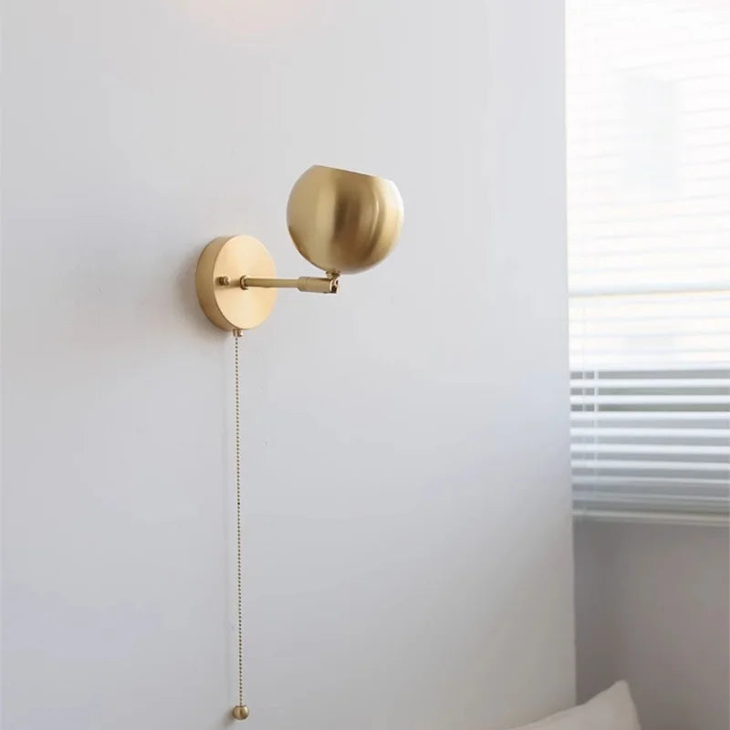 DecorBites™ Copper Wall Light with Pull Chain Switch, Modern Nordic Design
