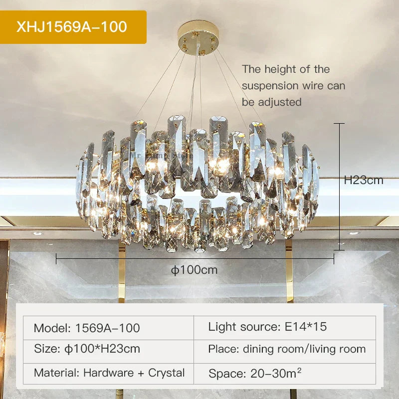 DecorBites™ Crystal LED Chandelier for High-end Living Spaces