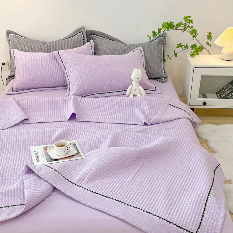 DecorBites™ Korean Style Bubble Yarn Quilted Summer Comforter Set