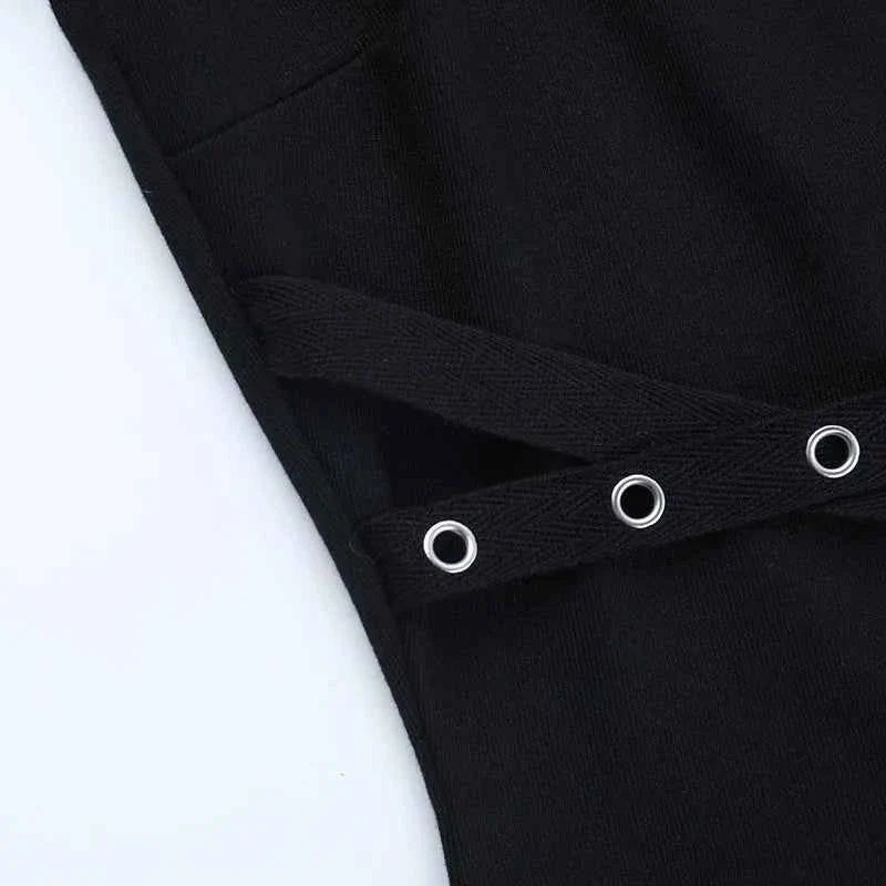 Goth Dark Punk Rivet Sexy Long Sleeve T-shirt