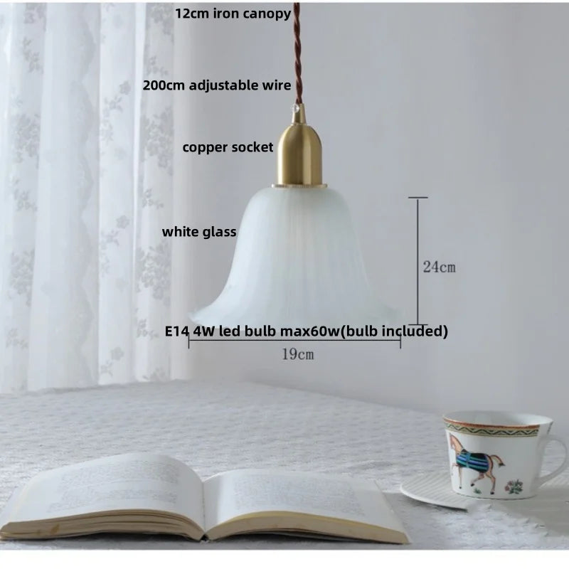 DecorBites™ Glass LED Pendant Lamp, Modern Nordic Style, Adjustable 2m Wire, Copper Socket