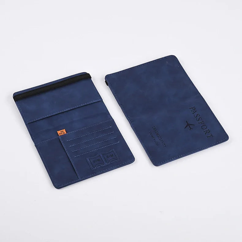 Men's PU Leather Passport Wallet, Travel Card & Business Card Holder