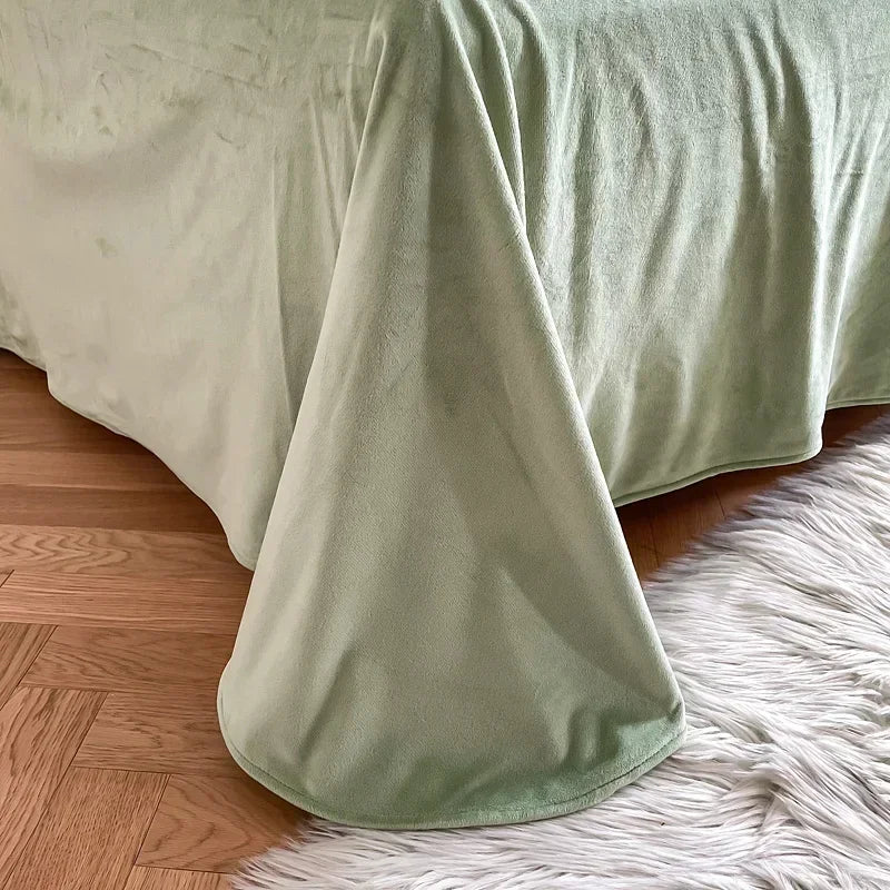 DecorBites™ Fluffy Faux Fur Bedding Set: Duvet Cover, Sheet, Pillowcase - Soft & Warm