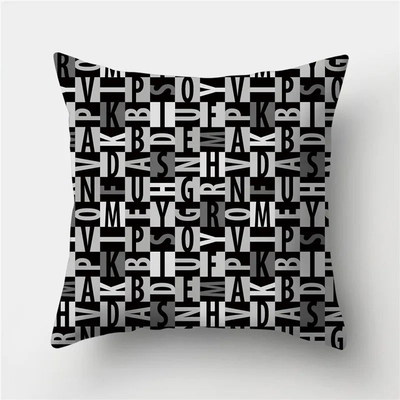 DecorBites™ Geometric Stripes Pillowcase 45x45cm Polyester Cushion Cover for Living Room