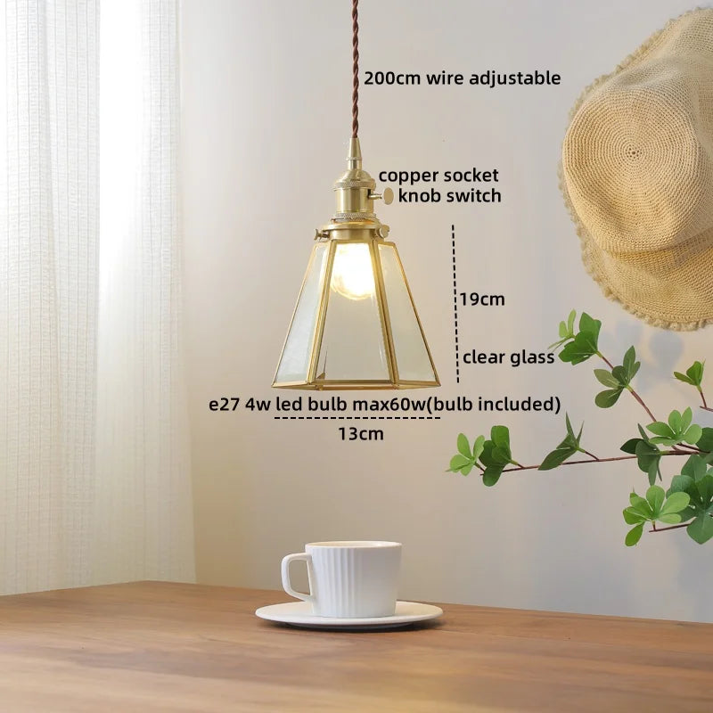 DecorBites™ Green Glass LED Pendant Lights Modern Hanging Lamp Home Decor