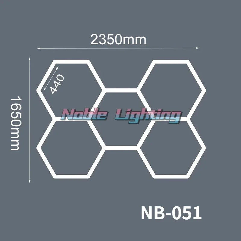 DecorBites™ Hexagon LED Ceiling Light for Barbershop and Garage Hair Salon