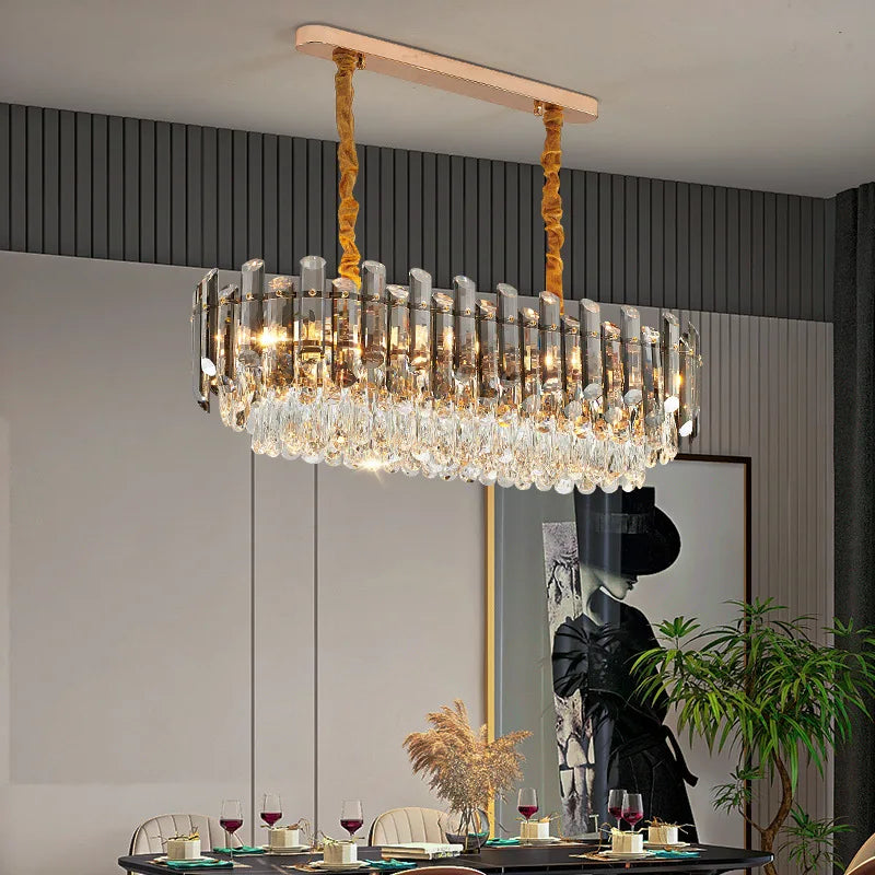 DecorBites™ K9 Crystal Chandelier for Modern Interior Lighting in Living Room, Luminaire Hanging Light