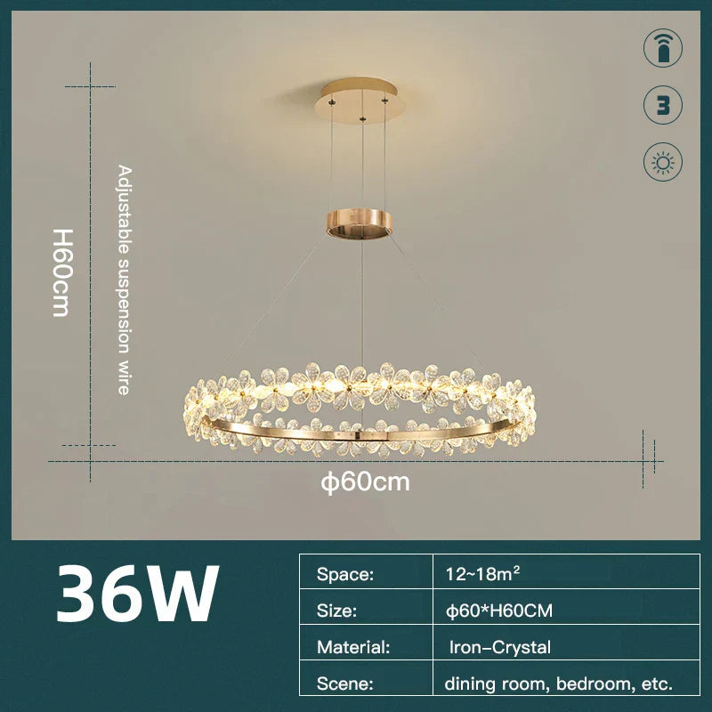DecorBites™ Crystal LED Chandelier for Home Decor & Luxury Lighting
