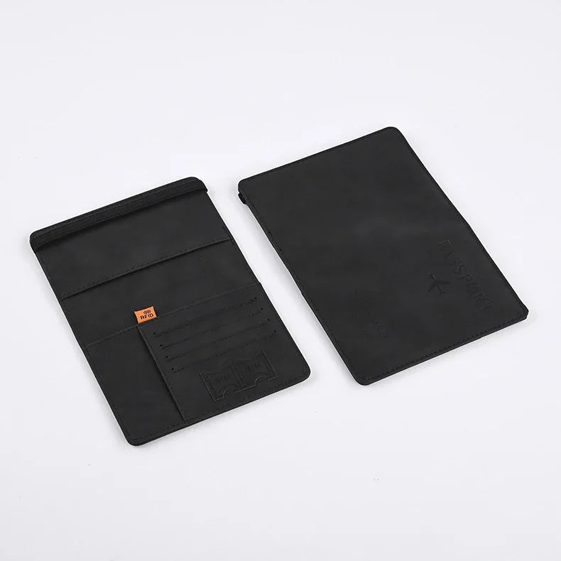 Men's PU Leather Passport Wallet, Travel Card & Business Card Holder