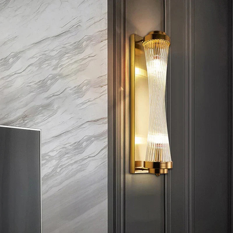 DecorBites™ Crystal Wall Sconce: Copper LED Bedroom Lighting for TV Background, Dining Room