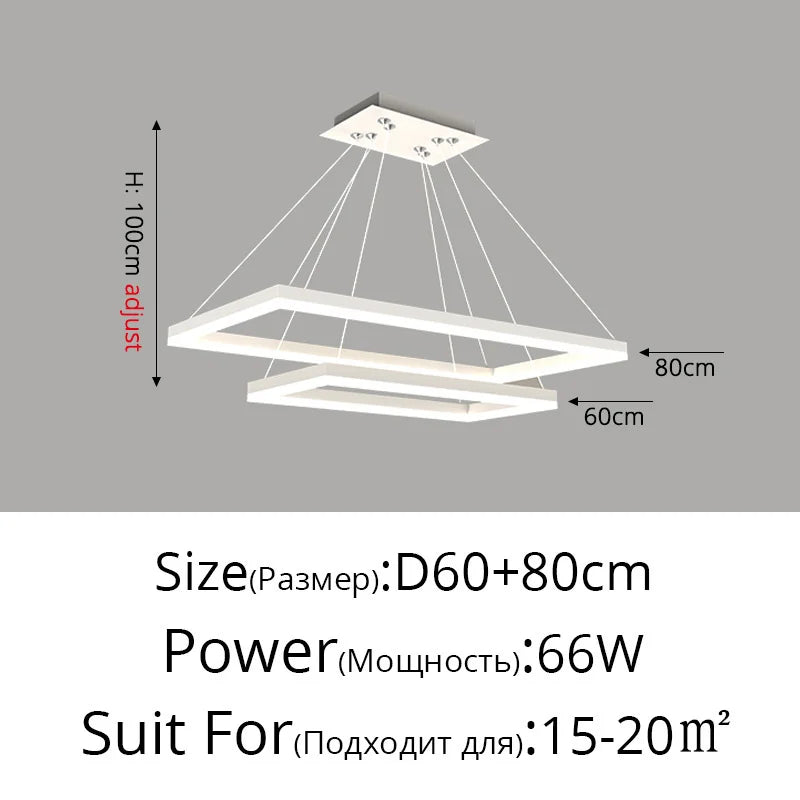 DecorBites™ LED Acrylic Pendant Lights Modern Hanging Lamp for Dining Room Kitchen Loft Decor