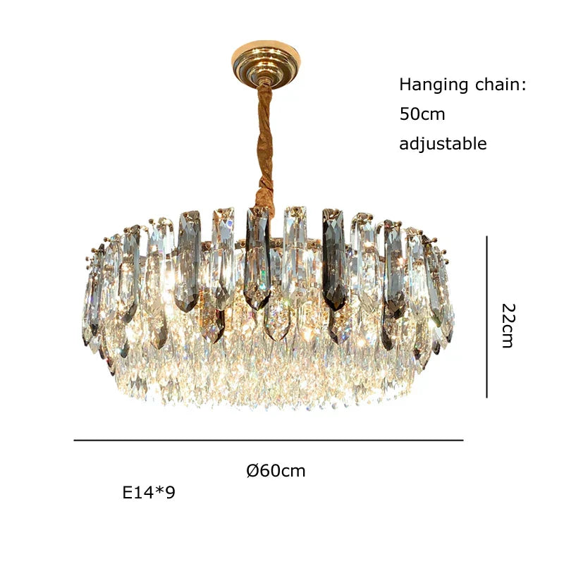 DecorBites™ Crystal Modern Pendant Light: Luxury Indoor Fixture for Home Decor