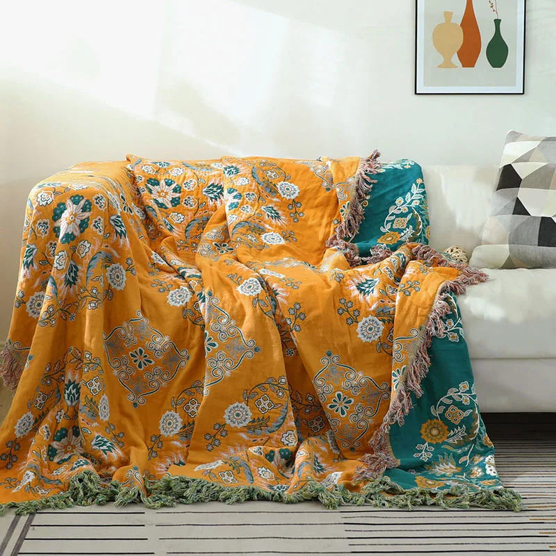 DecorBites™ Gauze Boho Towel Blanket - Soft Cotton Nordic Sofa Cover & Throw