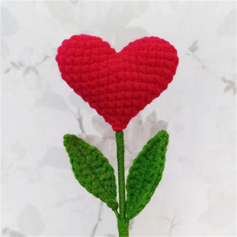 DecorBites™ Knitted Sunflower & Rabbit Bouquet: Handmade Crochet DIY Home Decor & Gift