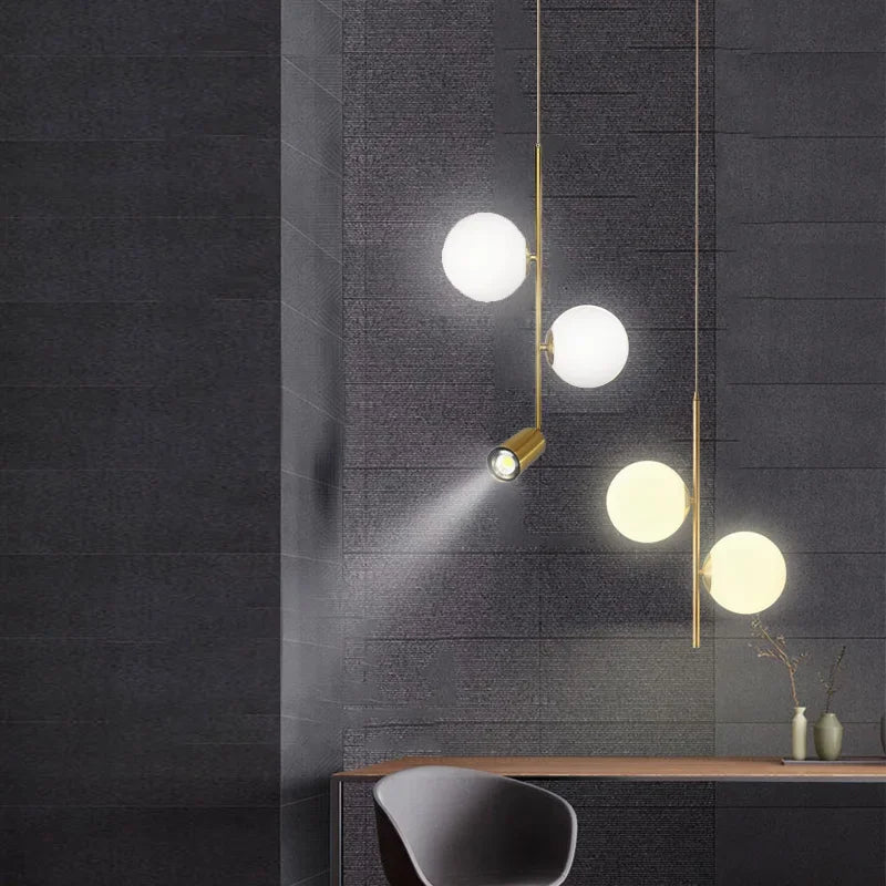 DecorBites™ Glass Ball LED Chandelier: Nordic Modern Pendant Light for Dining Room and Bedroom
