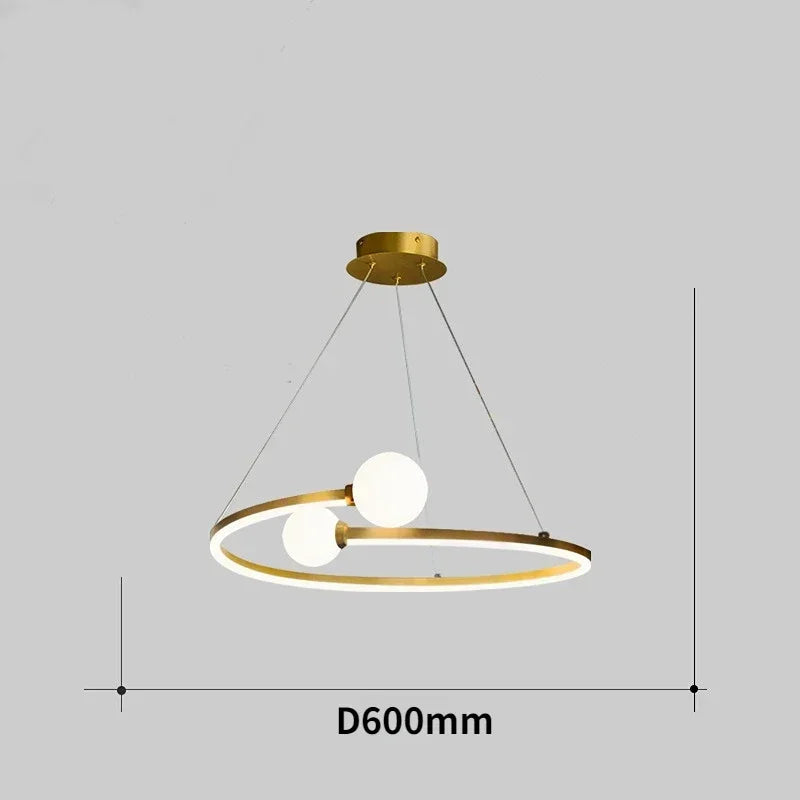 DecorBites™ Gold Nordic Ring LED Ceiling Chandelier for Dining Room & Kitchen Island