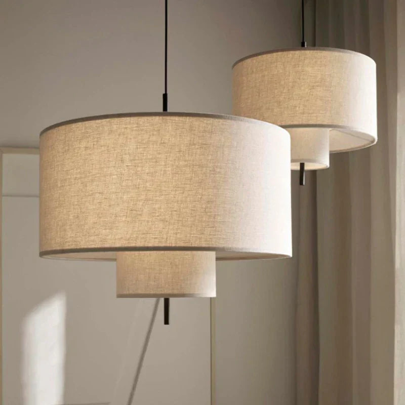 DecorBites™ Handmade Fabric Chandelier: Retro Hanging Lamp for Home & Office