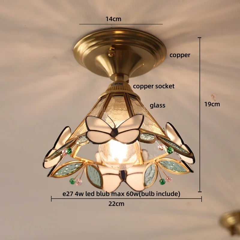DecorBites™ Glass LED Ceiling Lamp Modern Copper Socket Ceiling Lights