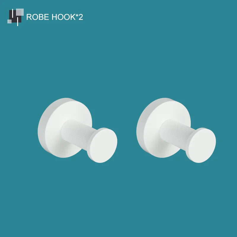 DecorBites™ Bathroom Accessory Set: Towel Rack, Toilet Brush, Paper Holder, Toothbrush Holder, Soap Tray