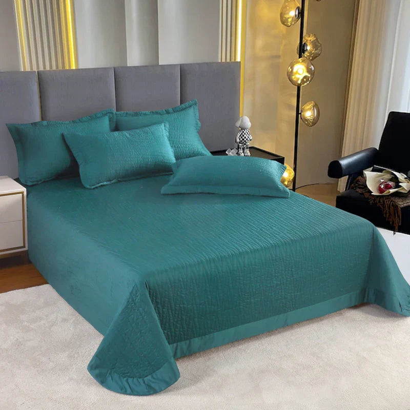 DecorBites™ Egyptian Cotton Quilt Set: Luxury European Style Bedding Set