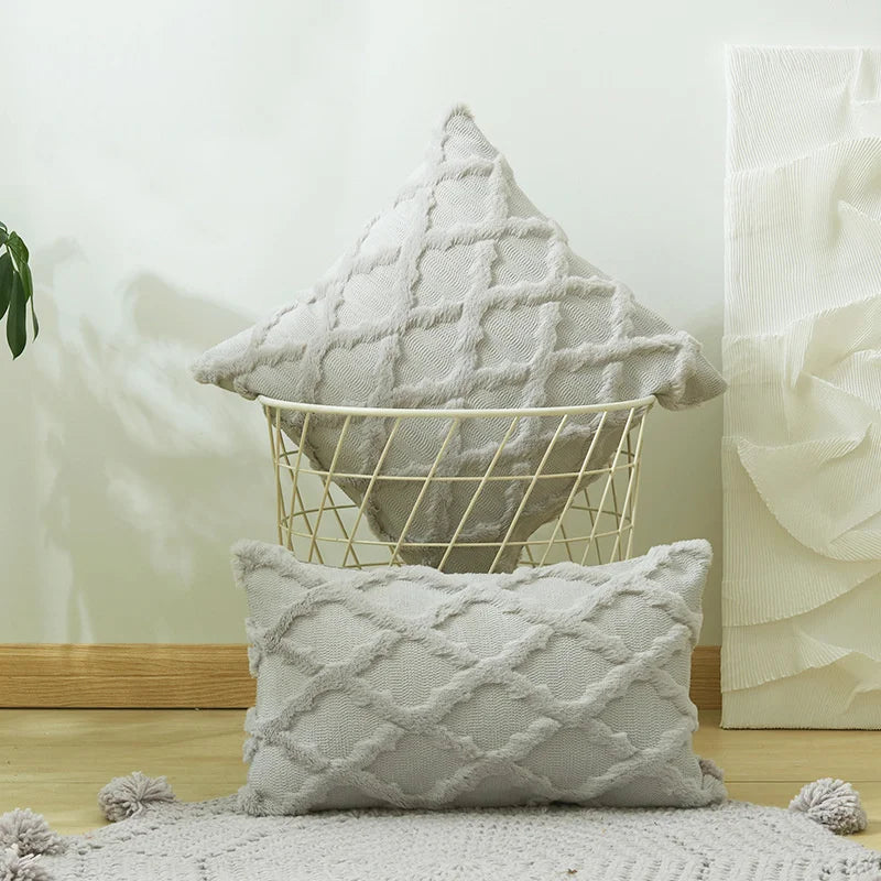 DecorBites™ Diamond Solid Embroidery Cushion Cover - Modern Home Decor