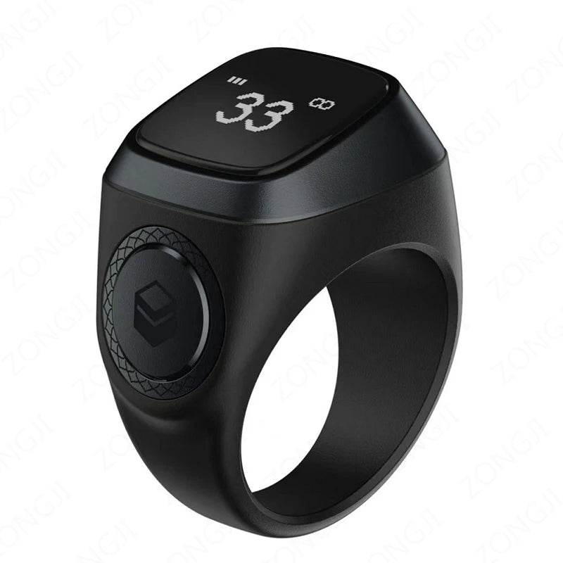 IQibla Smart Zikr Ring Praise Tasbih Tally Electronic Digital Counter for Muslims Prayer Time Vibration Reminder Waterproof