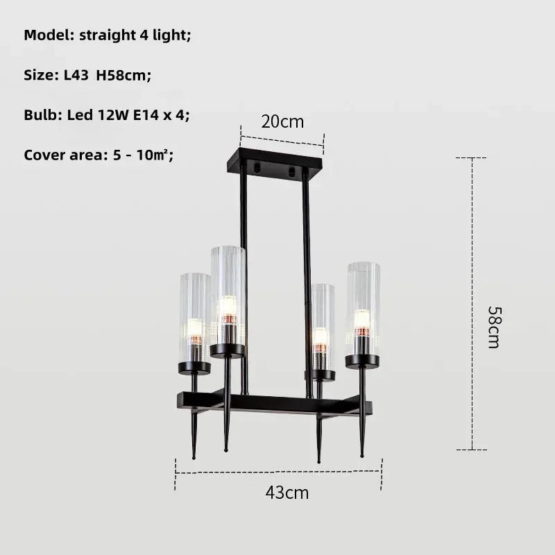 DecorBites™ Gold Metal Glass LED Pendant Lights Chain Hanging Lamp
