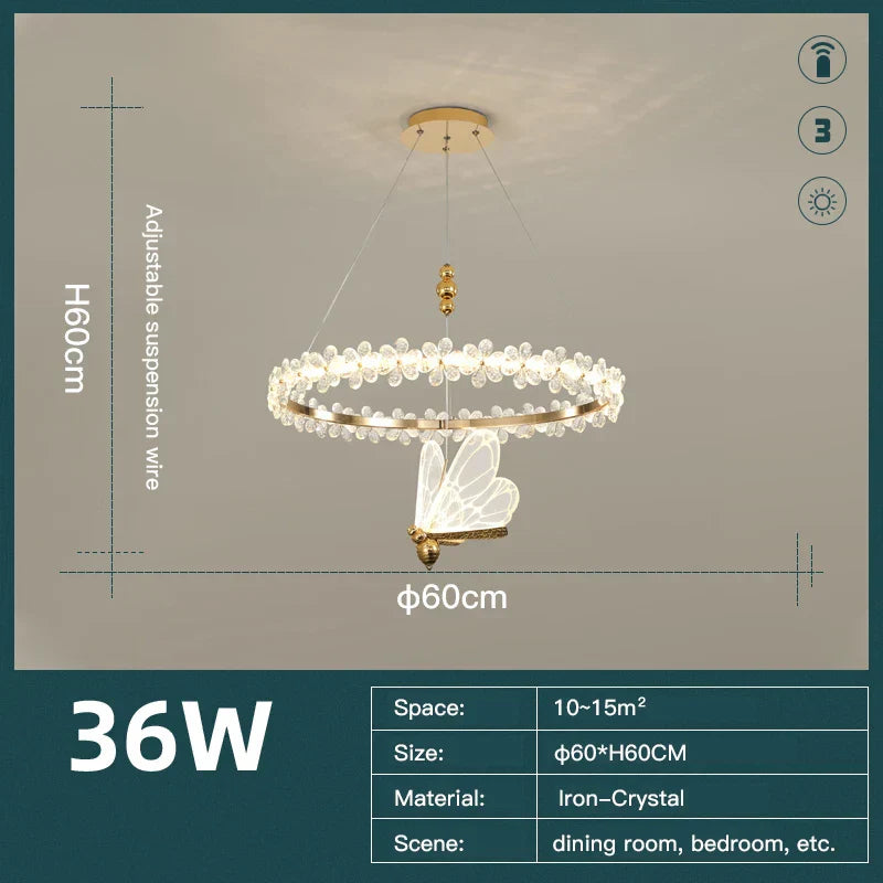 DecorBites™ Crystal LED Chandelier for Home Decor & Luxury Lighting