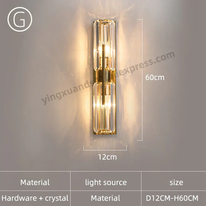 DecorBites™ Crystal Wall Light: Minimalist Bedside Loft Wall Sconce for Living Room