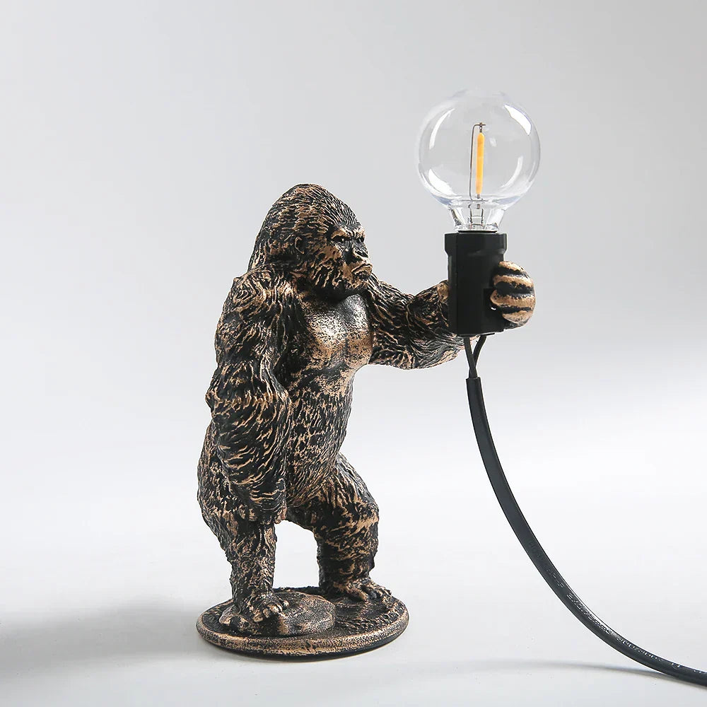 DecorBites™ King Kong Resin Night Light: Customizable LED Table Lamp for Modern Living Spaces
