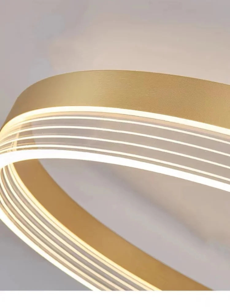 Modern gold acrylic round ring ceiling light for living room