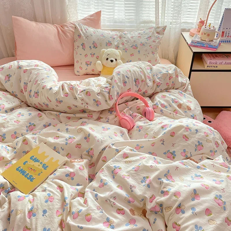 DecorBites™ Cozy Cartoon Printed Cotton Comforter Set for Adults