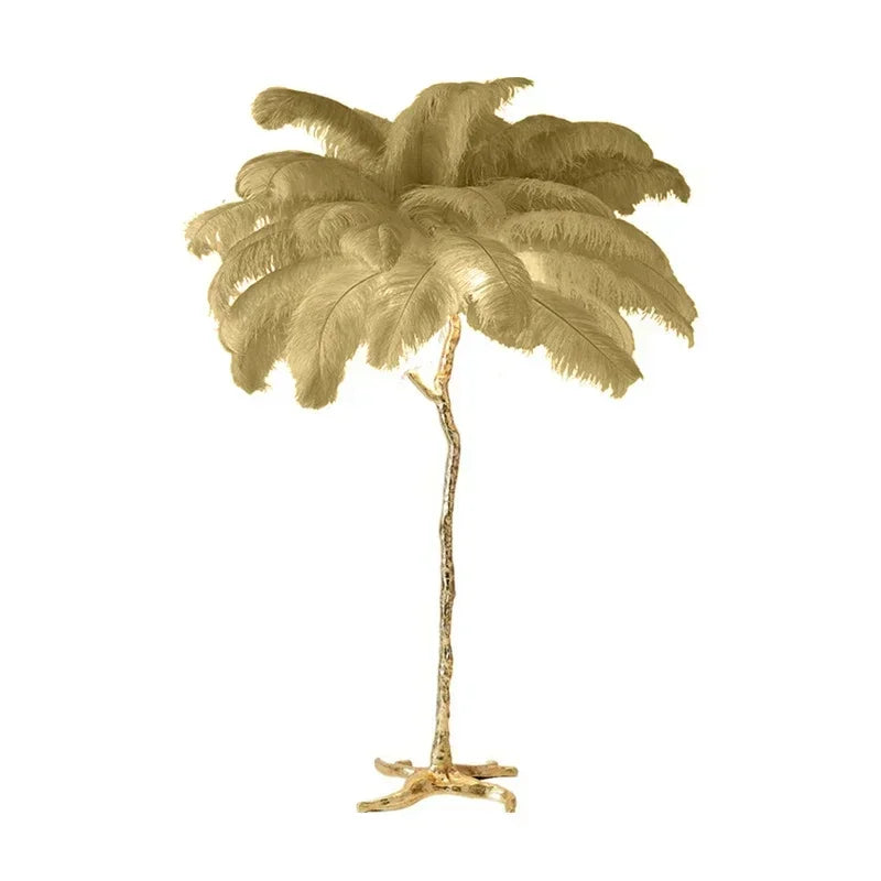 DecorBites™ Elegant Feather Floor Lamp with Adjustable Bulbs for Stylish Home Decor