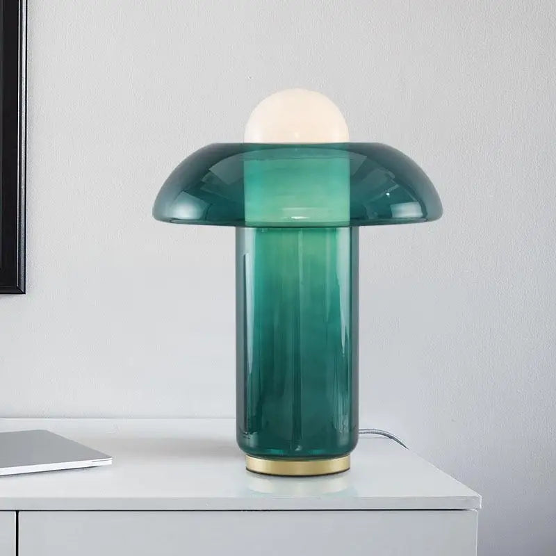 DecorBites™ Green Glass Desk Lamp for Nordic Style Living Room and Bedroom Decor