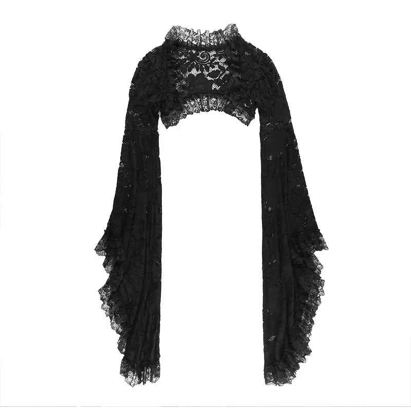 Gothic Classic Lace Flare Sleeve Blouse Y2K Rave