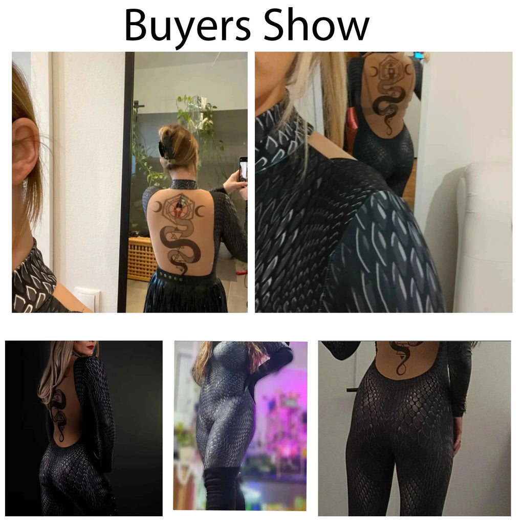 Black Snake Jumpsuit for Women MUNSIEUR