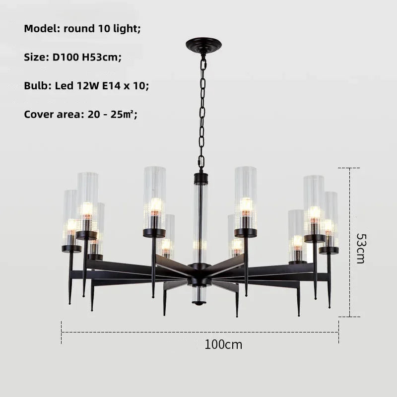 DecorBites™ Gold Metal Glass LED Pendant Lights Chain Hanging Lamp