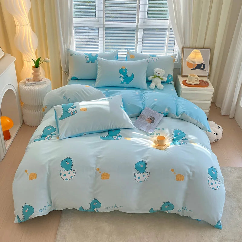 DecorBites™ Cotton Single Duvet Cover - Skin Friendly Quilt Cover for Single King Bed